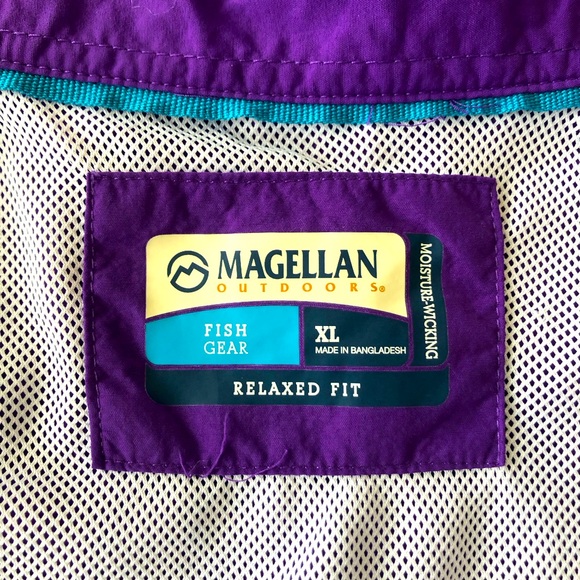Magellan Outdoor Purple XL short sleeve 2 pocket - Picture 6 of 7